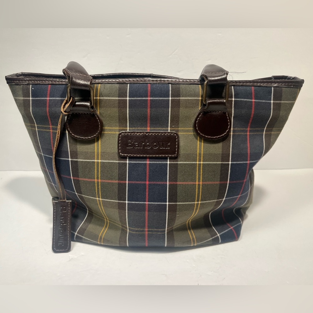 BARBOUR Tote Purse Tartan Plaid Made in England